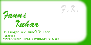 fanni kuhar business card